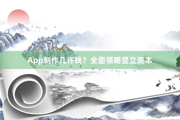 App制作几许钱？全面领略竖立资本